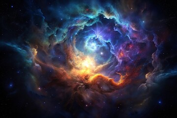 Wall Mural - colorful nebula clouds are made up of colorful clouds of interstellar gas.