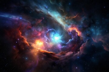 Wall Mural - colorful nebula clouds are made up of colorful clouds of interstellar gas.