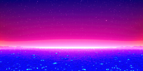 Wall Mural - A beautiful blue and purple sky with a lot of stars