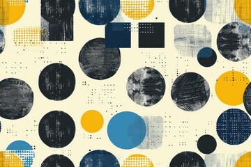 Poster - Minimalistic Seamless Pattern with Geometric Shapes