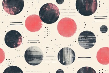 Poster - Minimalistic Seamless Snow Pattern with Bold Circles