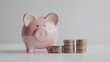 © AiAbstract - Piggy Bank With Stacked Coins for Saving Money