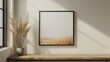 © Ahmad - Elegant black frame mockup ideal for displaying minimal art. This mockup emphasizes simplicity and style, creating a perfect setting for minimal art with ample copy space.