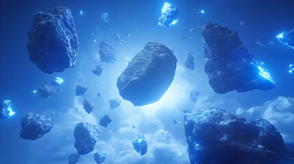 Wall Mural - asteroid field, asteroid belt, space, outer space, cosmos, universe