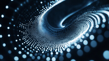Poster - Luminous vortex of particles is producing a wormhole illusion against a dark backdrop