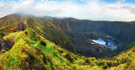 Wall Mural - The crater of the volcano is definitely one of the highlights of the island of Faial, Azores