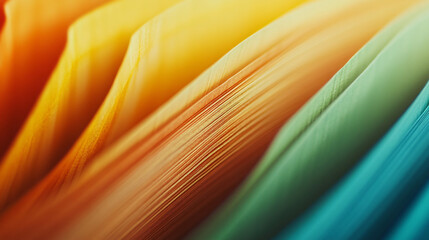 Poster - Macro photography capturing the texture and curves of colorful paper creating an abstract background
