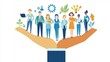 © Spear - Hand Holding Business Workers Illustration for Presentations