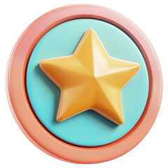 Poster - 3D A star with a blue background isolated on transparent or white background, png