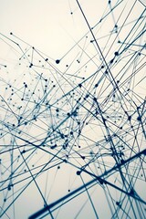 Poster - Abstract composition of interconnected lines and nodes in a blue-toned color scheme, evoking a sense of technology and innovation.