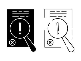 assesment for crisis audit icon with thin line page. concept of important tax statistics symbol or business procedure sign. simple linear alert doc logotype graphic web stroke design isolated on white