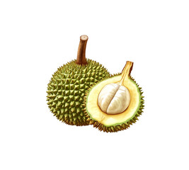 Wall Mural - durian, on white 