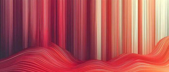 Poster - Abstract gradient background showcasing wavy lines in shades of red, creating a dynamic and vibrant visual effect with smooth gradients and flowing shapes.