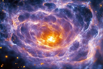 Poster - A stunning celestial view showcasing a swirling vortex of vibrant cosmic energy in space, capturing the essence of the universe's dynamic and mysterious nature.