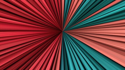 Poster - A vibrant abstract design featuring radial patterns in red and teal hues, creating a dynamic visual effect.