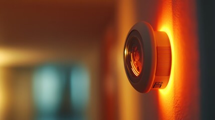 A macro photograph of the carbon monoxide detector's connections, focusing on the quality and any branding, with the surrounding area softly blurred.