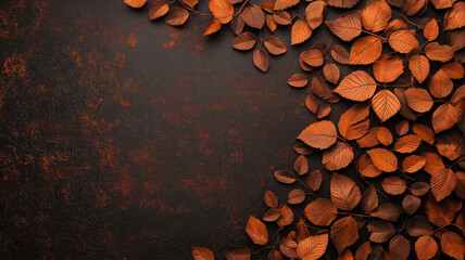 Poster - Autumn leaves with rich, deep tones create warm, textured background