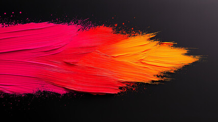 Aufkleber - Vibrant abstract background with sweeping pink and orange brush strokes on dark surface, creating dynamic and energetic visual effect