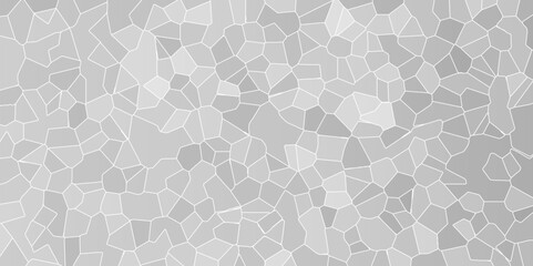 Poster - Abstract white, gray broken stained glass background with white line. geometric polygonal background with different figures. low poly crystal mosaic background. triangle background pattern shape.