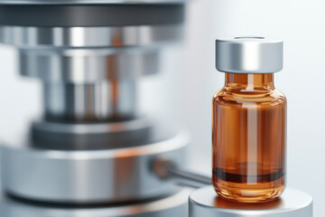 Vaccine Vial Production, showcasing cutting-edge pharmaceutical technology in a laboratory setting, emphasizing precision and innovation in healthcare.