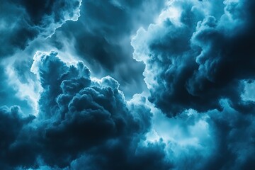 Wall Mural - a panoramic view of dark storm clouds gathering in the sky