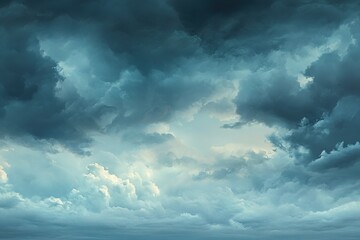 Wall Mural - a panoramic view of dark storm clouds gathering in the sky