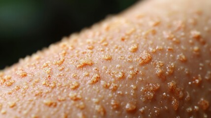 Aufkleber - A close-up view showcases the intricate texture of skin, highlighting small bumps and a moist surface, captured in natural light outdoors. The environment appears serene and inviting.