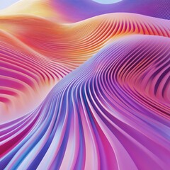 Poster - Abstract waves in vibrant colors, creating a smooth flowing landscape.
