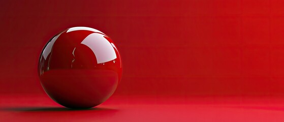 Poster - Vibrant red glossy sphere on a matching red background, ideal for modern design projects.