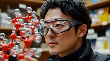 Poster - Candid photo of a teacher explaining a science concept using 2D diagrams overlaid on 3D physical models, creating an immersive learning experience, 4k resolution