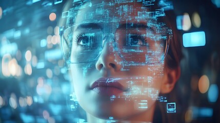 Fototapete - Candid photo of an artist using an AI-driven 3D modeling tool, with 2D customization options displayed on a digital screen, merging creativity with technology, 4k resolution