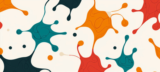 Colorful abstract shapes and splashes create vibrant pattern design