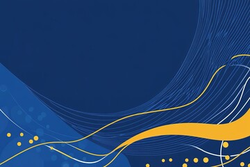 Wall Mural - Blue background with yellow lines, a simple flat style vector illustration. A blue banner for social media or advertising of an online store selling products on the e-commerce platform