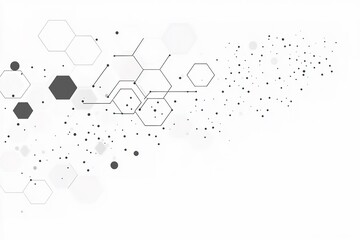 Wall Mural - White background with light blue hexagons and connections vector design for technology or medical business presentation