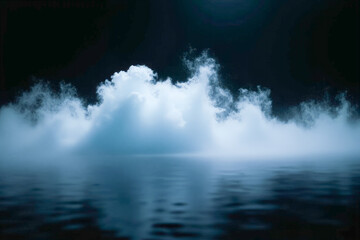 blue fog on a black background