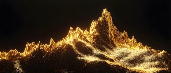 Poster - Golden Growth Visualization on Mountain Landscape