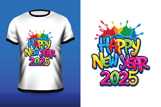 Happy New Year 2025 T-Shirt Design