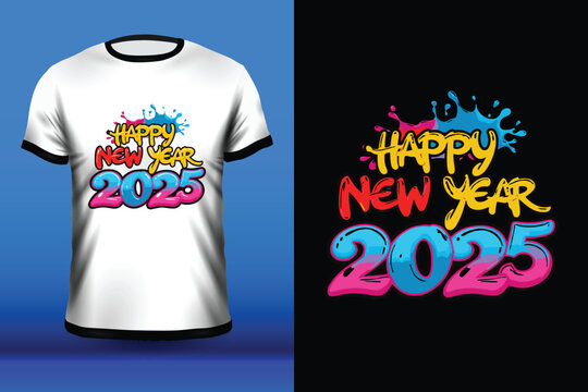 Happy New Year 2025 T-Shirt Design