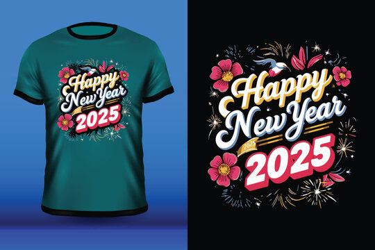 Happy New Year 2025 T-Shirt Design
