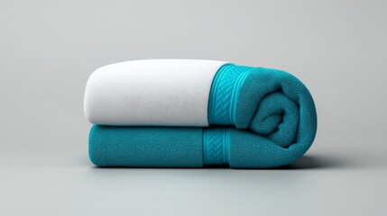 Soft Blue Fleece Blanket Rolled Up  