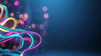 Poster - Colorful abstract lines and blurred lights create vibrant atmosphere