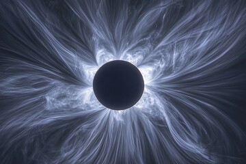 Aufkleber - stunning depiction of solar eclipse with radiant solar flares surrounding blackened sun