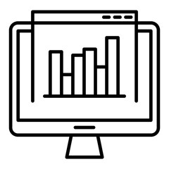 Wall Mural - Site analytics icon, outline vector illustration