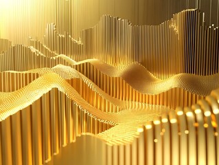 Poster - Golden Waves Representing Growth and Prosperity