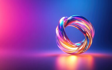 Poster - Colorful light swirl design against vibrant gradient background