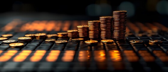 Poster - Growth in Financial Investment with Stacked Coins