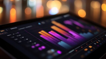 Poster - Vibrant Data Visualization on Digital Screen