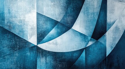 Poster - Abstract Blue Geometry Art for Modern Spaces