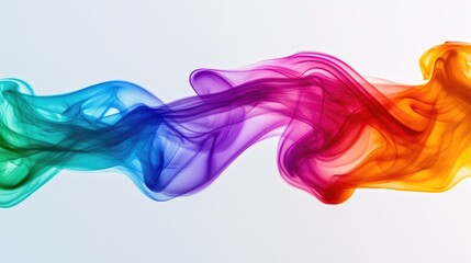 Poster - Colorful Abstract Smoke Patterns on White Background