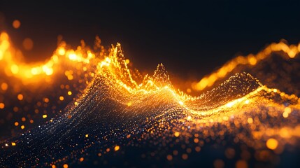 Poster - Glowing Abstract Waves Representing Growth Concept